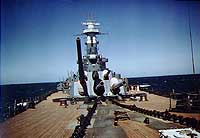Photo # 80-G-K-13971:  View on board USS North Carolina, looking aft from her bow, 1941