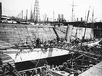 Photo # 19-N-17-05-02:  USS Aileen fitting for Navy service, 17 May 1898