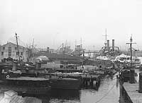 Photo # 19-N-60-10-20:  Waterfront scene at the Norfolk Navy Yard, Portsmouth, Virginia, Autumn 1907