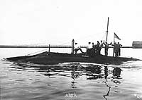 Photo # 19-N-6787:  USS Shark underway with members of her crew on deck, circa 1903-1907
