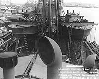 Photo # 19-N-33168:  USS PT-107 (right) stowed aboard SS Joseph Stanton, August 1942