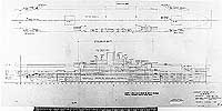Photo # S-511-34-A:  Preliminary design plan for a 44,500 ton aircraft carrier with a lightly armored flight deck and 8-inch guns, 5 June 1941