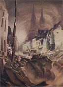 Painting: ENGINEERS CLEARING ROADS THROUGH CAEN, JULY 1944