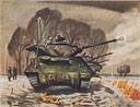 Painting: ARTILLERY IN ACTION ON THE MAAS, JANUARY 1945