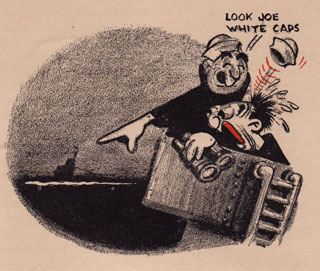 Cartoon: Lookout misidentifying submarine