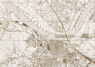 Topographic map of the bridge at Nijmegen (target of Operation Market-Garden