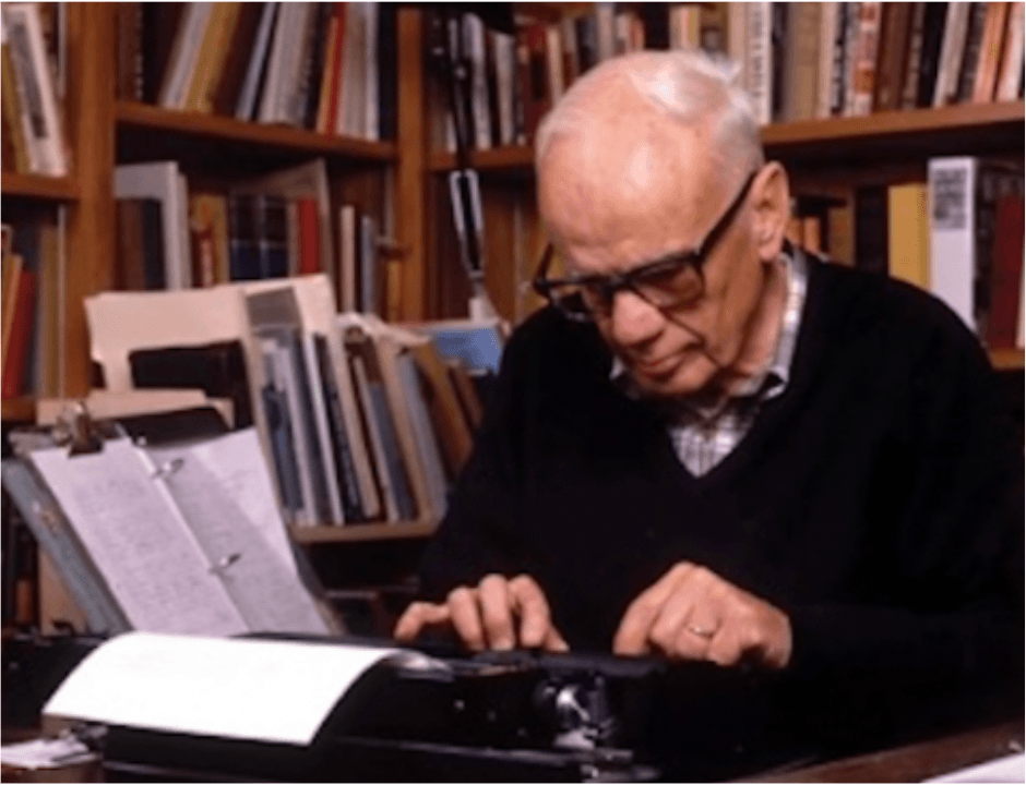 Image of Walker Percy at his desk