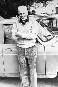 Walker Percy Leaning Against His Truck